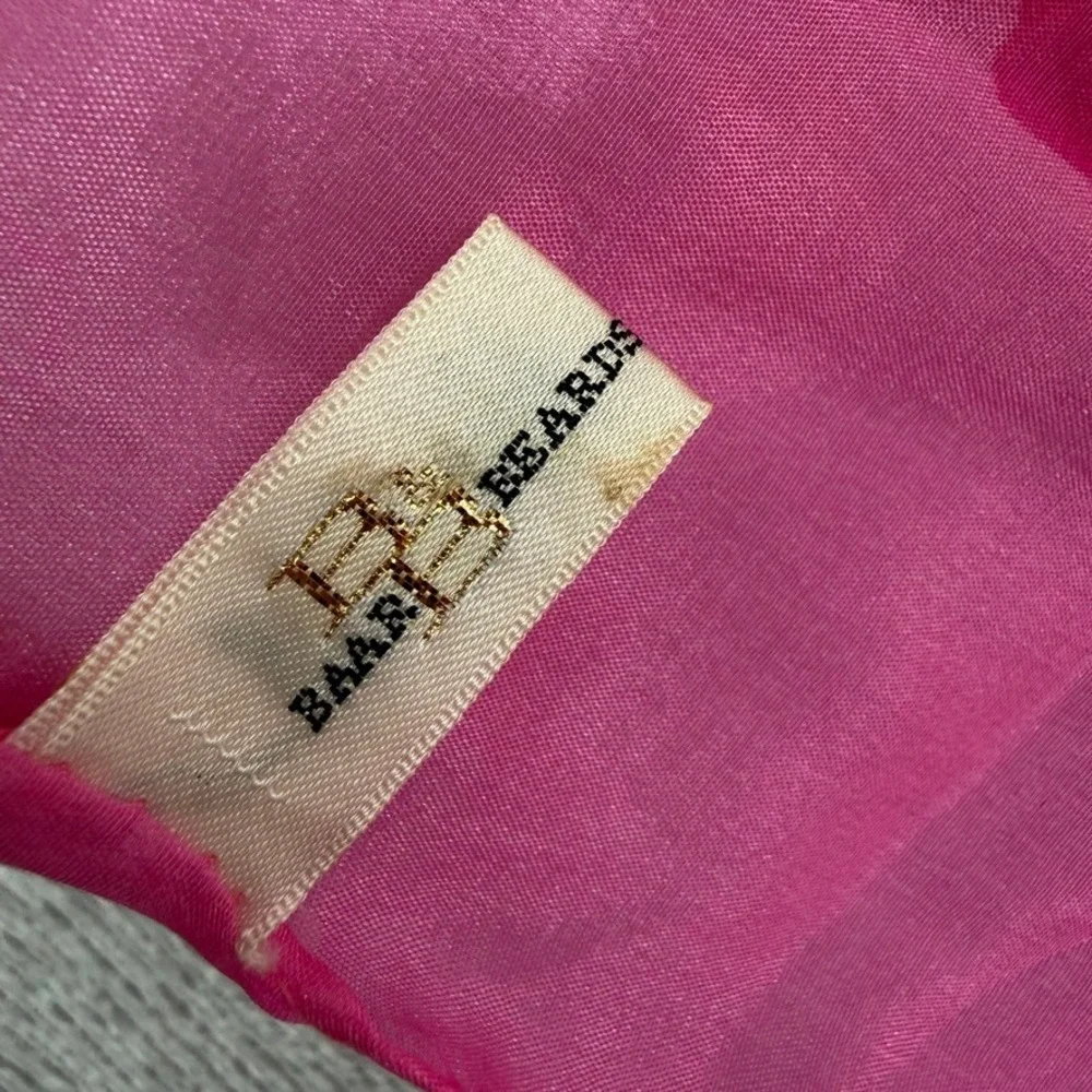 Vintage Baar Beards Scarf Women OS Pink Floral Silk Lightweight Cottage Coquette